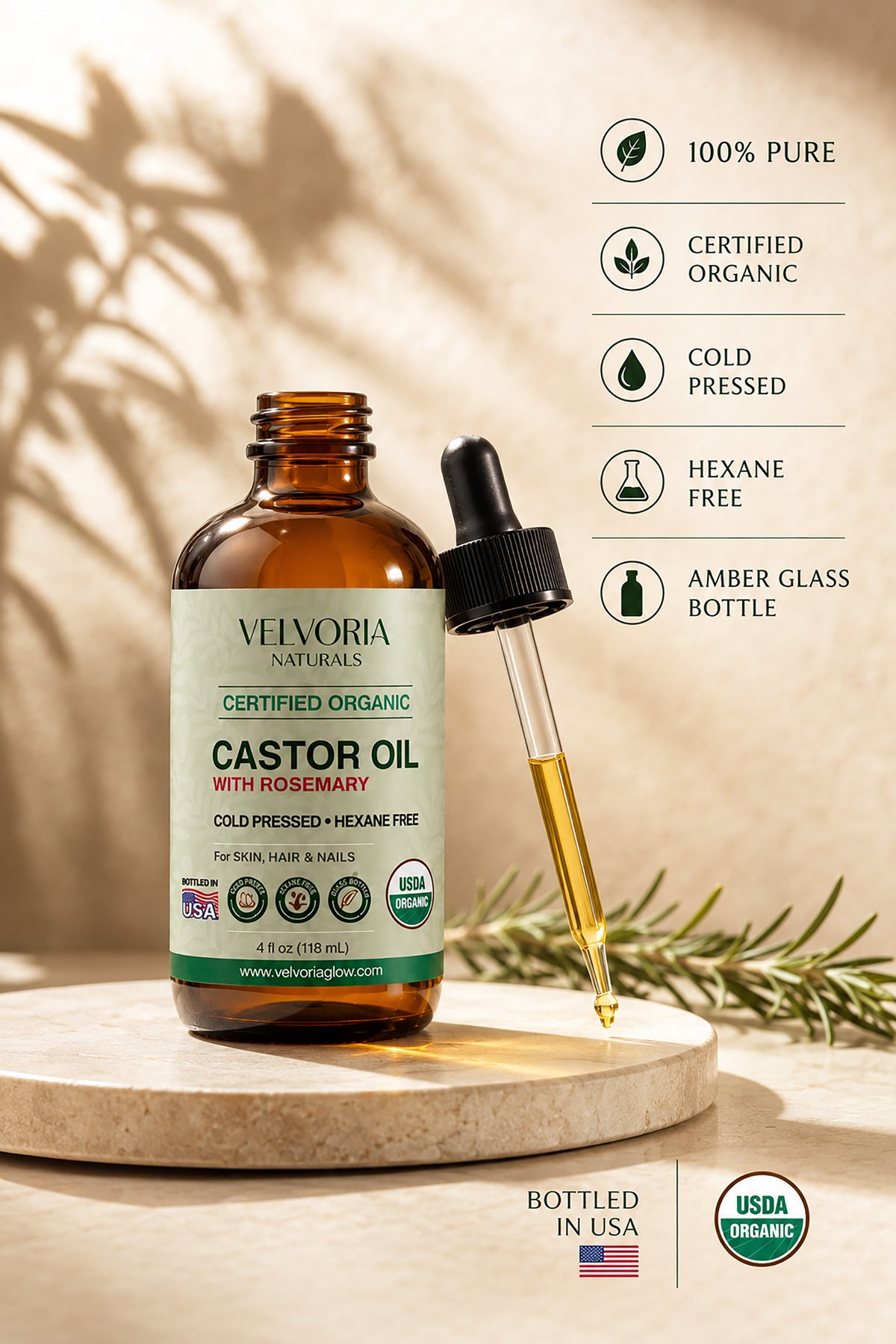 Organic Castor Oil with Rosemary