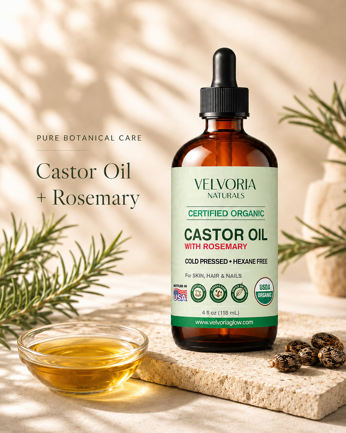 Organic Castor Oil with Rosemary