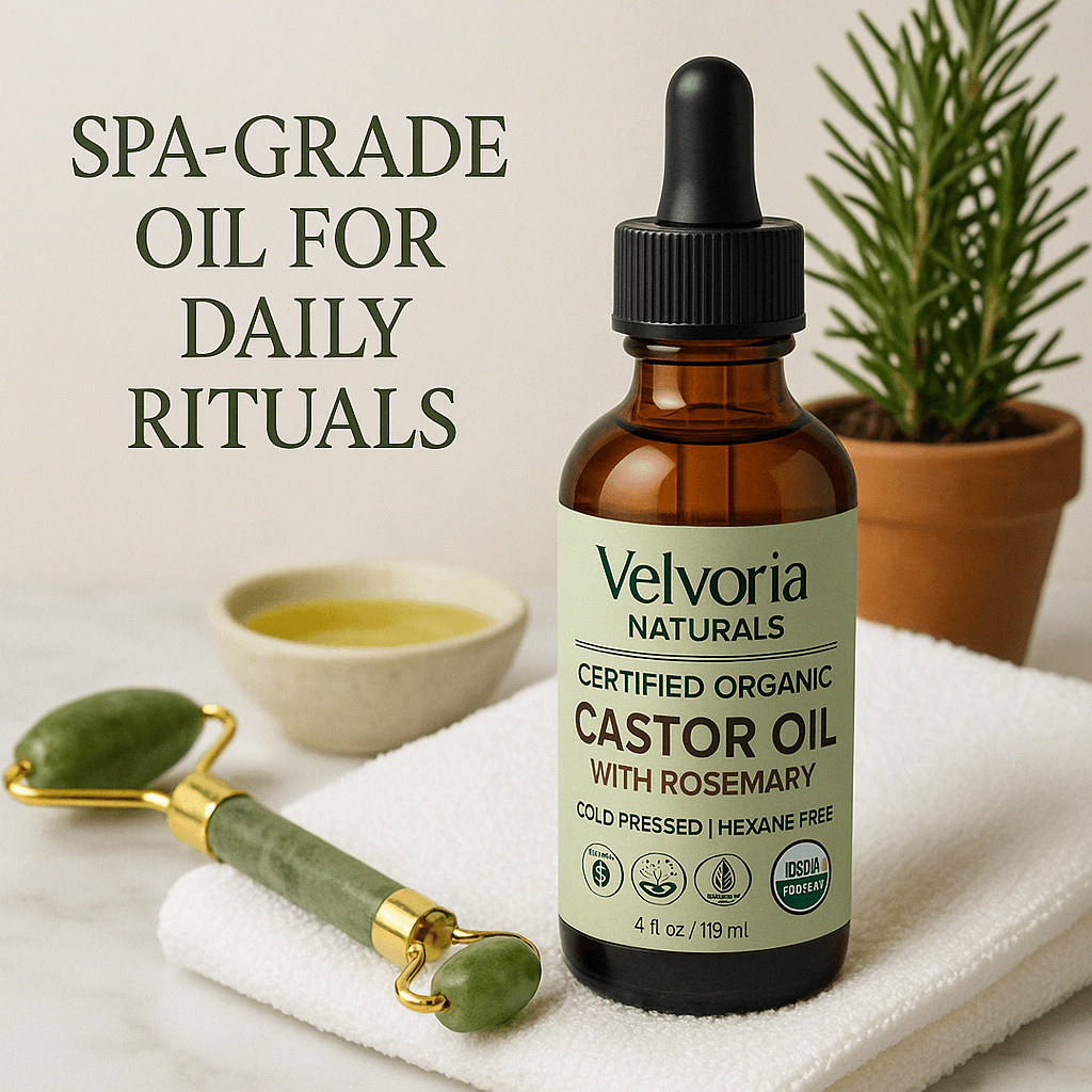 Pure Rosemary and Organic castor oil for hair and skin
