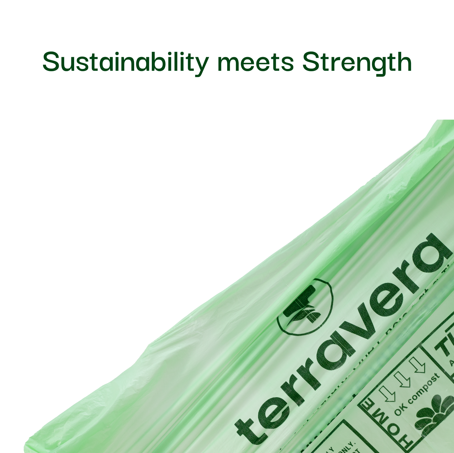 13 Gallon Compostable Trash bags Flat Top - 50 Count