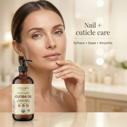 Organic Jojoba Oil 16oz - Glass bottle with Pump