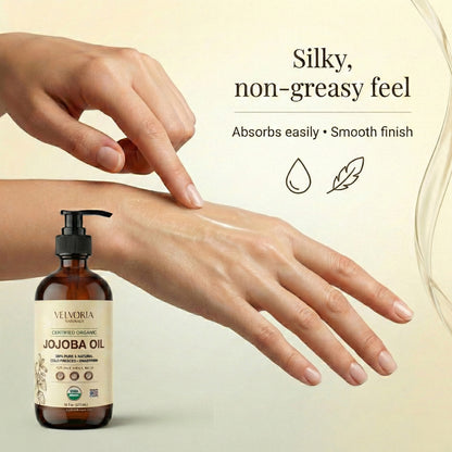 Organic Jojoba Oil 16oz - Glass bottle with Pump